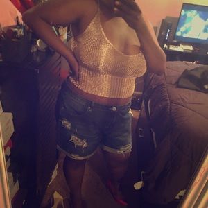 Gold glitter ✨  crop top